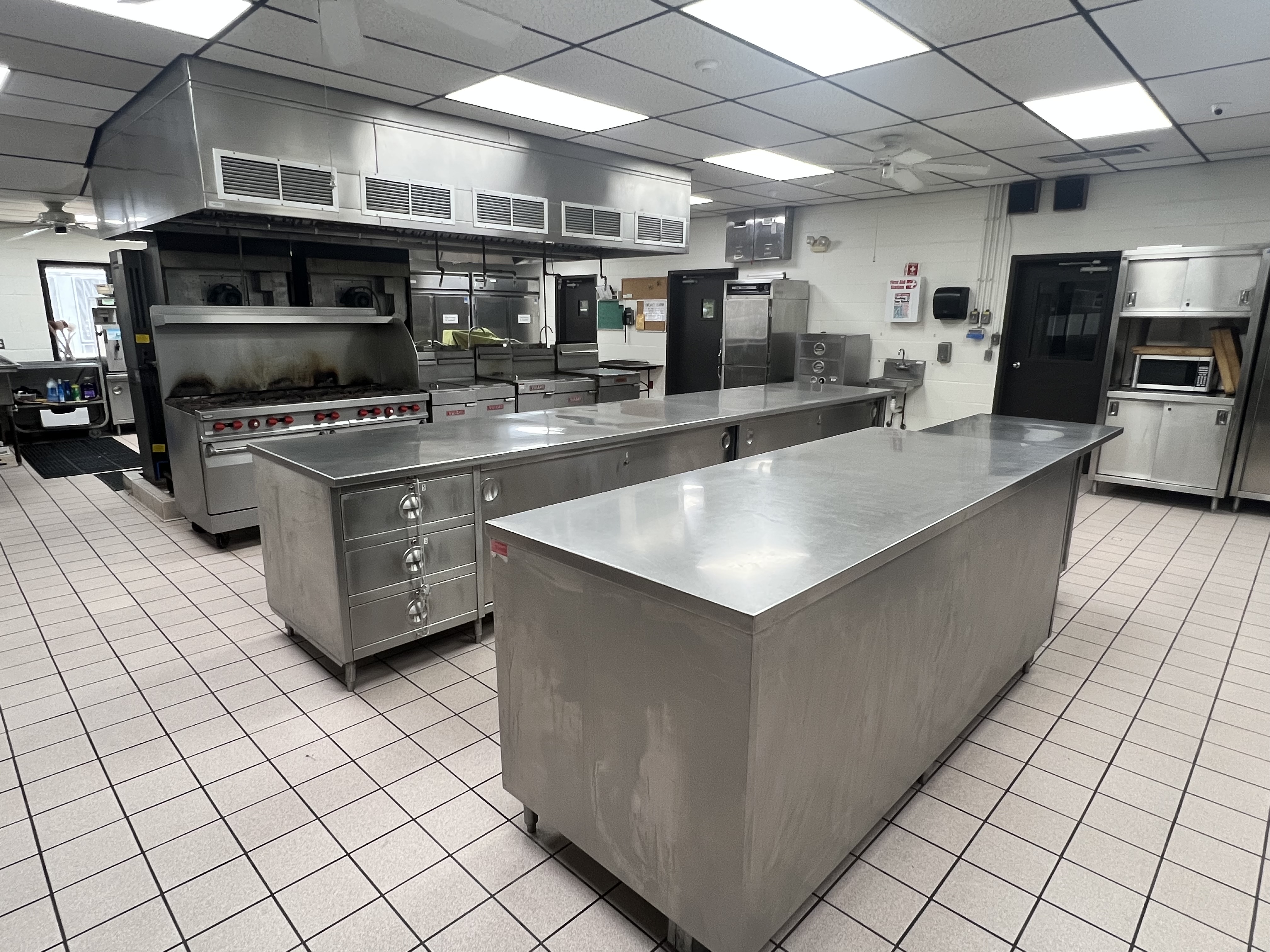 Spacious commercial-style kitchen at the Hollywood Volunteer Fire Department Social Hall