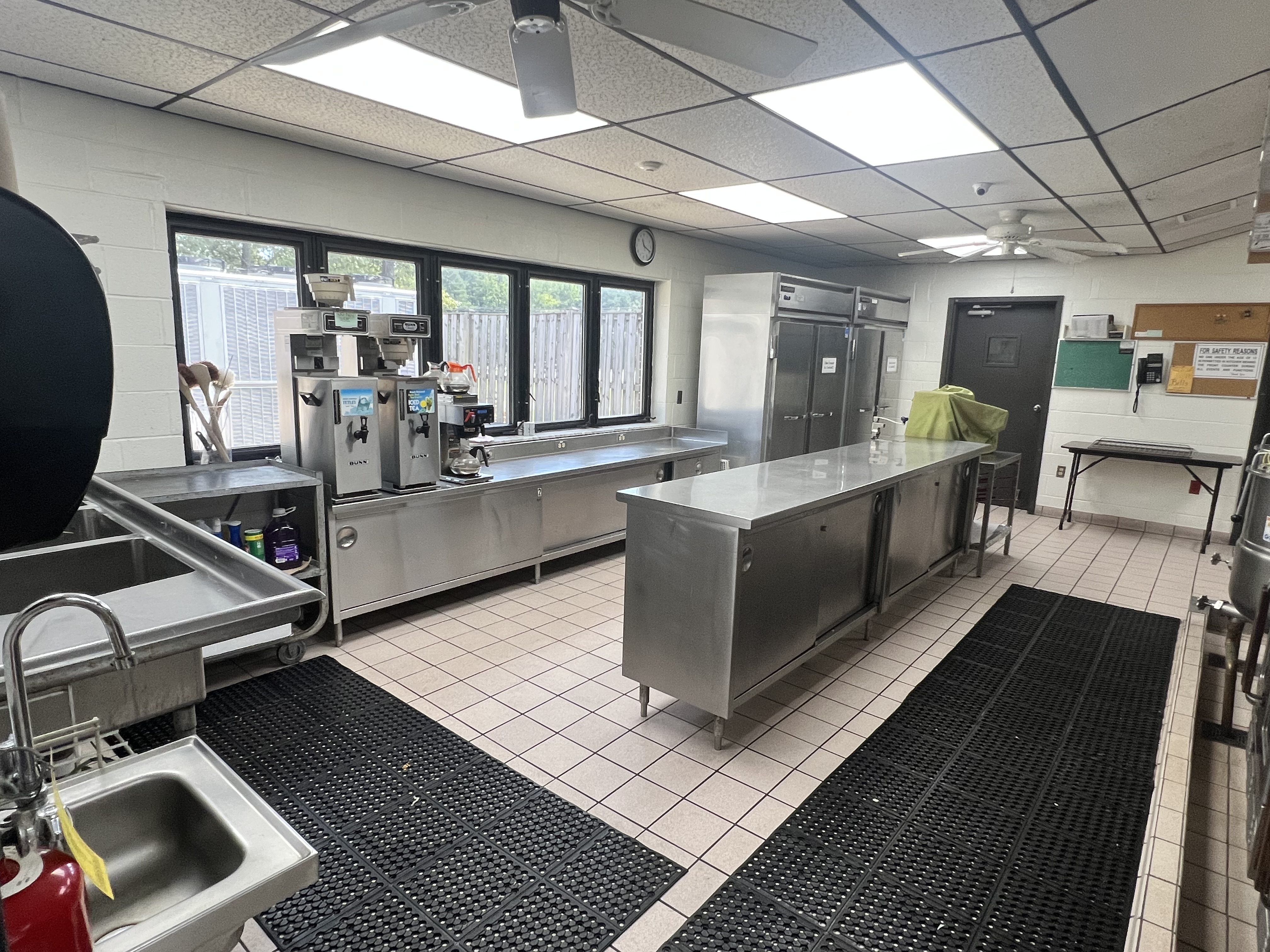 Kitchen workspace and serving area