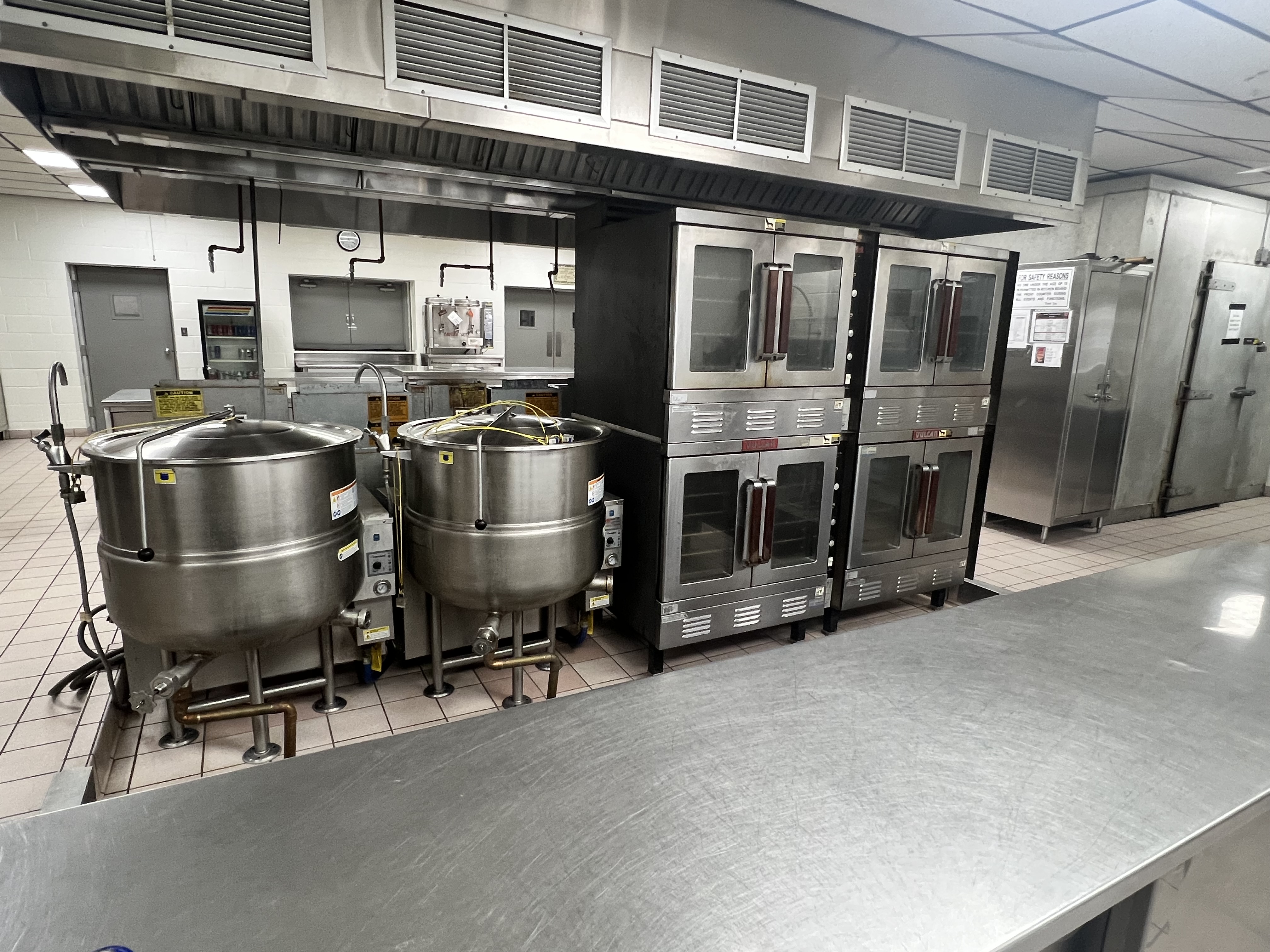 Wide view of the Social Hall kitchen